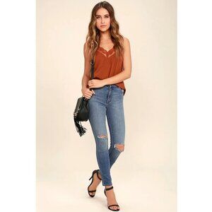 Rolla's Westcoast High Waist Busted Ankle Super Skinny Jeans Blue Women 28